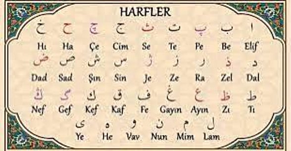 Burada Osmanlı alfabesini görüyorsunuz.Osmanlı alfabesinde 4 adet sesli harf var ve bundan dolayı diğer sesli harfler sessiz harflerle gösterilirdi.Bu yüzden okurken sıkıntılar çıkardı.