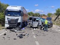 Un fallecido, tres heridos graves y dos leves en un accidente de tráfico en la N-240 en Barbastro (Huesca)