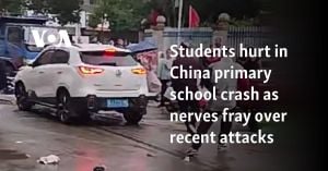 Car Strikes Students Outside Central China School