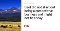 Beef did not start out being a competitive business and might not be today