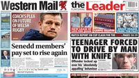 Wales' papers: Politicians' pay and knifeman jailed