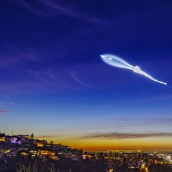  SpaceX Rocket Launch Plume over California 