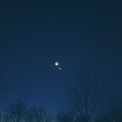 Moon, Mars, Venus, and Spica