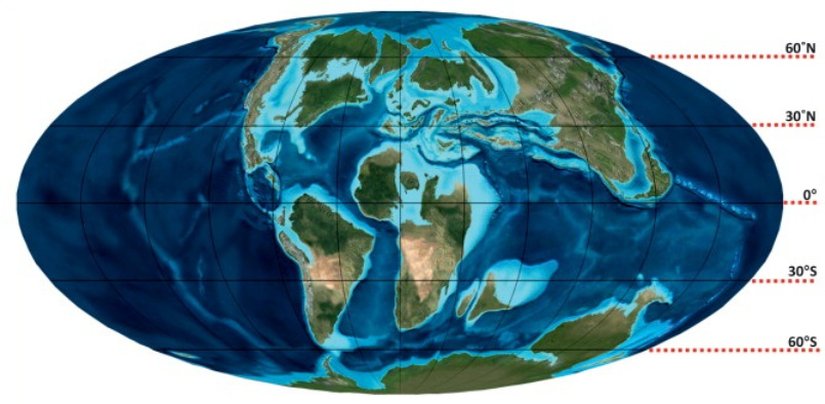 Geç Kretase'de (90 milyon yıl önce) yeryüzü