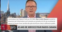 Après 43 ans à Radio-Canada l'animateur Marc Andrée Masson annonce sa retraite en direct à son émission