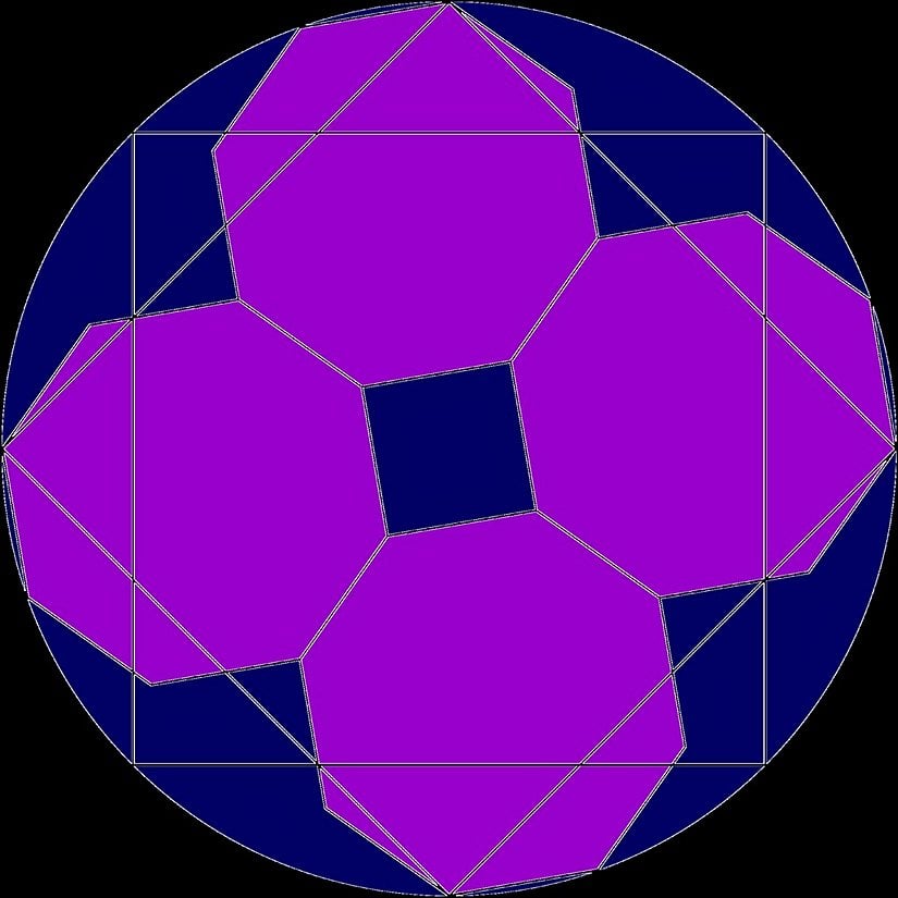 Sekizgenler, aralarında boşluk kalmaksızın paketlenemezler.