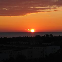 A Triple Sunrise Over Gdansk Bay