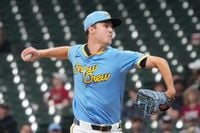 Misiorowski exits Brewers debut with leg cramps after holding Cardinals hitless for 5 innings