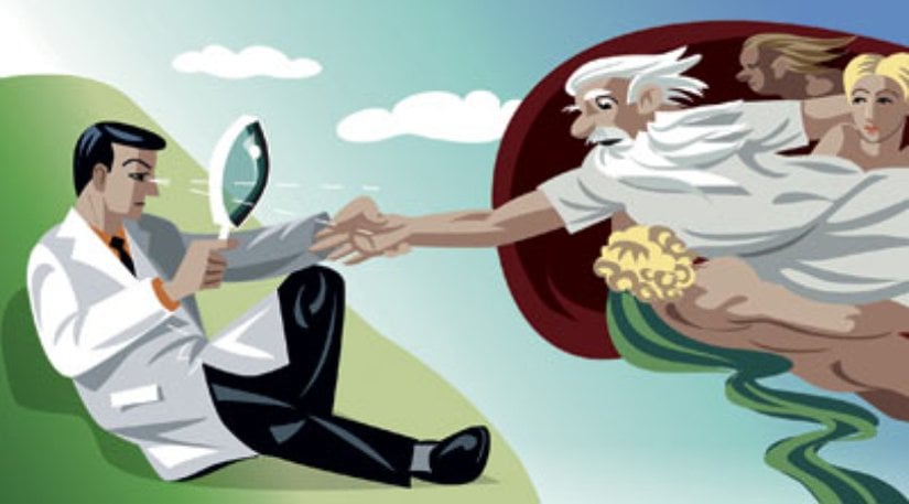 Din ve Bilimin Karikatürleştirilmiş Bir Çizimi