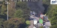 Truck fire causes delays on I-75 near the Atlanta airport