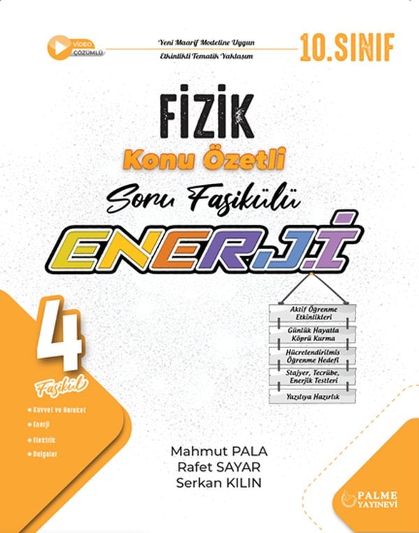 PALME 10.SINIF ENERJİ FİZİK KONU ÖZETLİ SORU FASİKÜLLERİ (4 FASİKÜL)