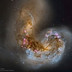  Spiral Galaxy NGC 4038 in Collision 