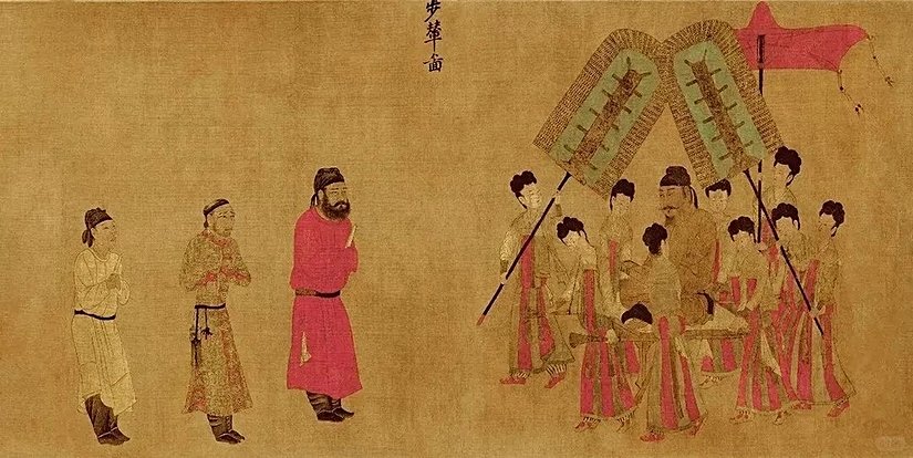 Tung Hanedanlığından, İmparator Taizong, Tibet elçisine bir görüşme sunuyor