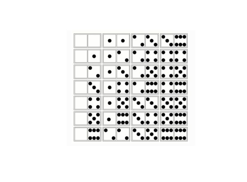 28 adet domino taşından oluşan set