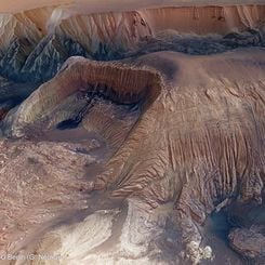 Mars'taki Hebes Çatlağı'ndaki Çöküntü