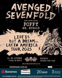 Avenged Sevenfold se presentará en el Estadio Harp Helú