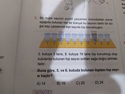 Buna göre 5. Ve 6. kutulardaki toplam top sayisi kaçtır?