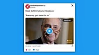 Senate GOP committee shares AI-made video of Schumer reveling in government shutdown