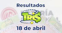 Resultados del Tris de hoy 18 de abril del 2025. Ve aquí los números ganadores