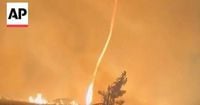 Video captures a fire tornado forming during Portugal wildfire