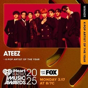 ATEEZ Wins K-Pop Artist Of The Year At IHeartRadio Awards