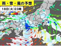 今日18日夜の東海は荒天　雨や風強まる　山沿いは大雪も　突風・落雷・ひょうに注意(気象予報士 竹下　のぞみ)