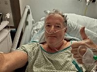 Piers Morgan rushed to hospital after breaking hip in London restaurant fall