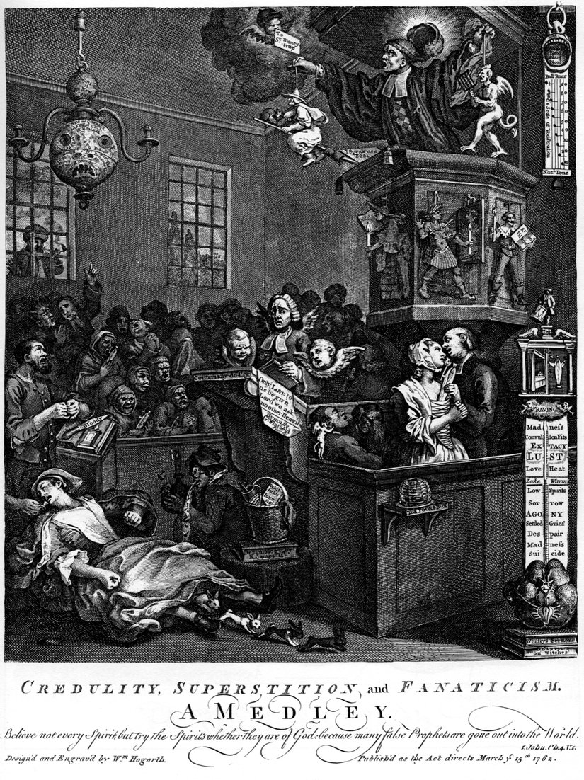 William Hogarth'ın "Credulity, Superstition, and Fanaticism" adlı eseri.