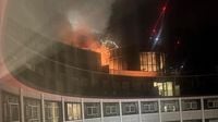 100 firefighters tackle blaze at former BBC television centre in London's White City