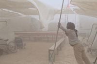 Burning Man’s ‘Orgy Dome’ destroyed by high winds as dust storm hits festival