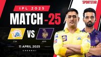 CSK vs KKR Live Score, IPL 2025: Chennai Super Kings 74/7 (15 overs); Jadeja, Hooda fall