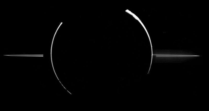 J&uuml;piter'in halka sisteminin NASA'nın Galileo Uzay Aracı ile yakalanan g&ouml;r&uuml;nt&uuml;s&uuml;