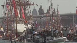 Hundreds Of Historic Ships Parade In Amsterdam Festival