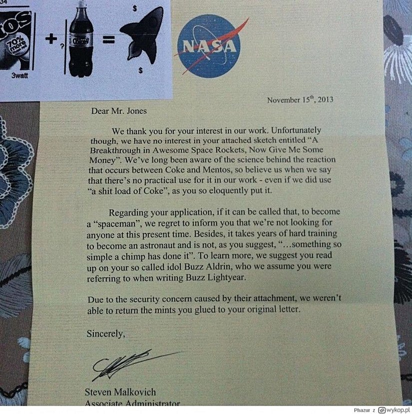 NASA'dan geldiği iddia edilen mektup