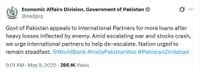 Economic Affairs Division of Pakistan Govt uses India-Pak conflict to beg for money from International community, Pakistan says account hacked