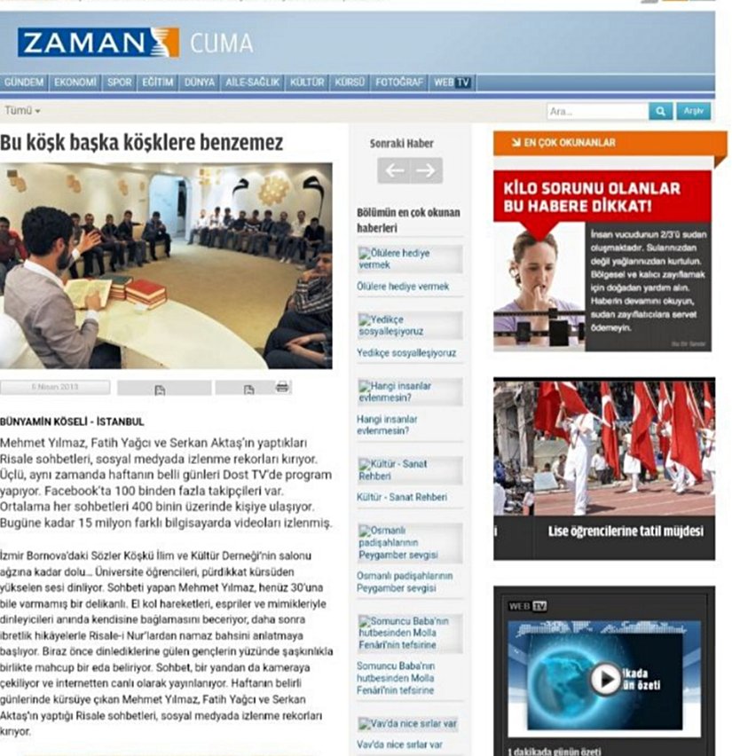 Zaman gazetesinden övgüler