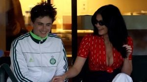 Timothée Chalamet Celebrates AS Saint-Etienne At Indian Wells