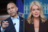 Leavitt and Jeffries trade barbs over political violence and shutdown