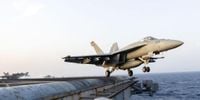 A US Navy aircraft carrier in the Red Sea fight just lost another $60 million Super Hornet. This one fell off the ship.