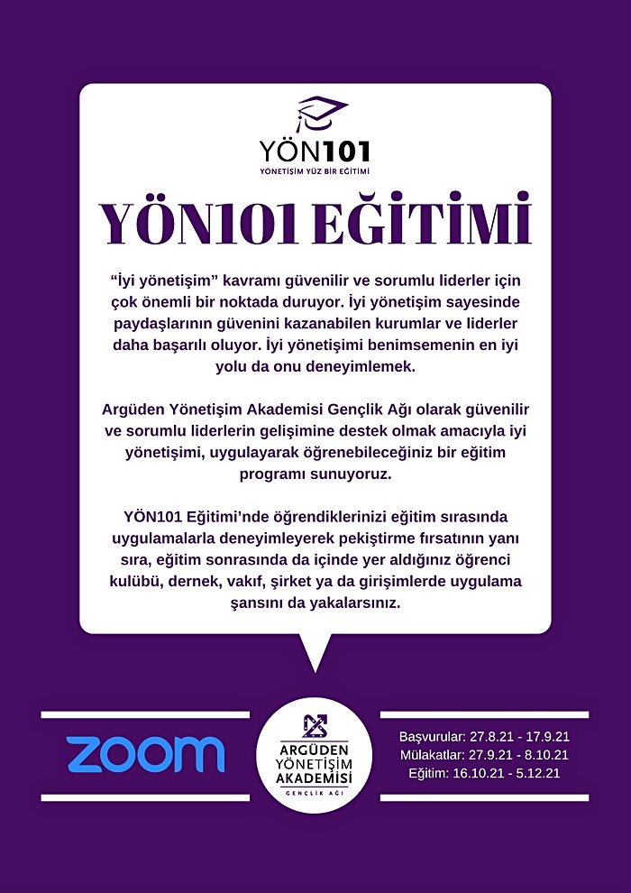 Yönetişim Gençlik Ağı - YÖN101 Eğitimi