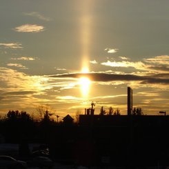 A Sun Pillar Over Maine