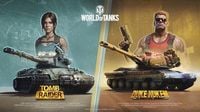 Two Gaming Legends, Lara Croft and Duke Nukem, Join World of Tanks in a Battle Pass Special