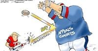 Editorial cartoon: Deportations block