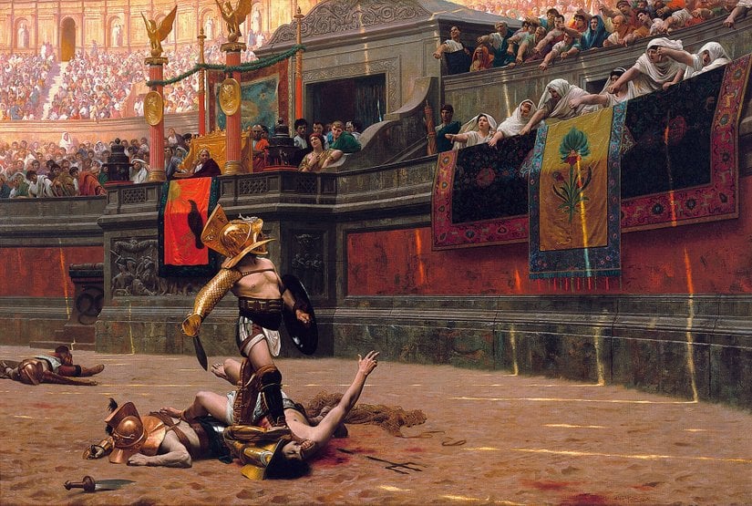 Gladyatörler Dövüşü, Jean-Leon Gerome (1872)