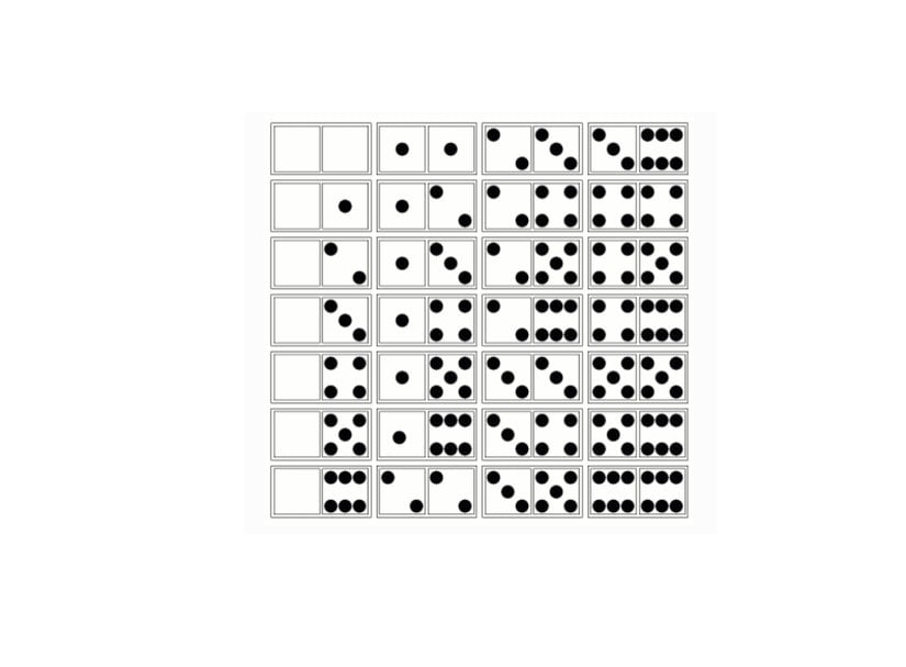 28 adet domino taşından oluşan set