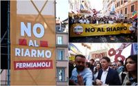 Roma, M5s in piazza contro il riarmo Ue. Conte: 'Fermiamoli'