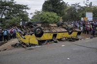 A bus carrying mourners from a funeral overturns in Kenya, killing 25 people