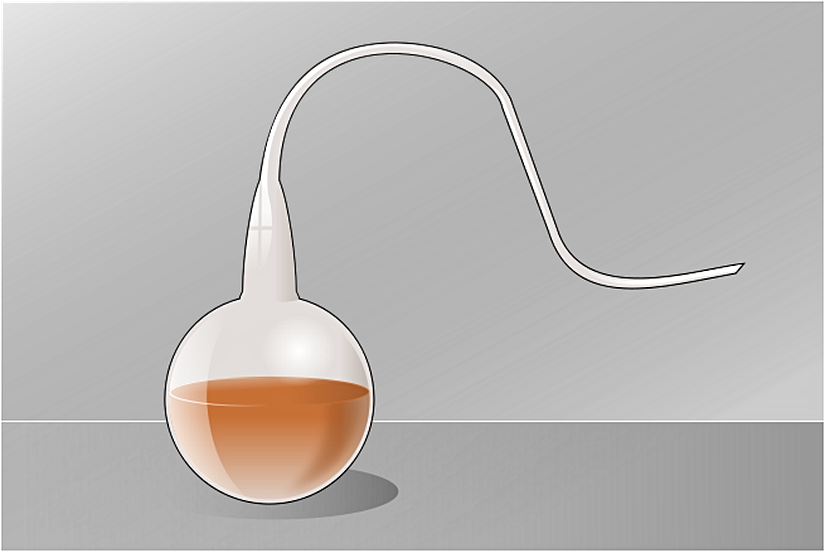 Pasteur'ün kullandığı, kuğu boyunlu şişe...