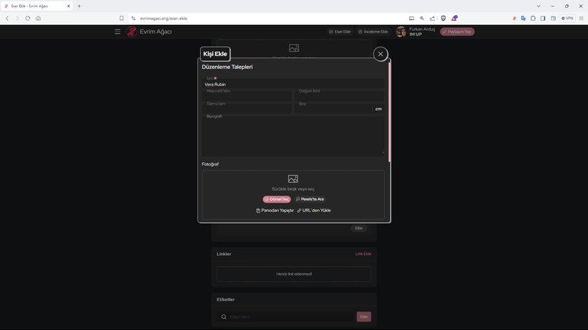 Eğer "Kişi Bilgilerini Detaylandır" kısmına basarsanız böyle bir ekran sizi karşılar.