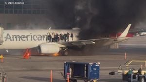 American Airlines Flight Catches Fire At Denver Airport